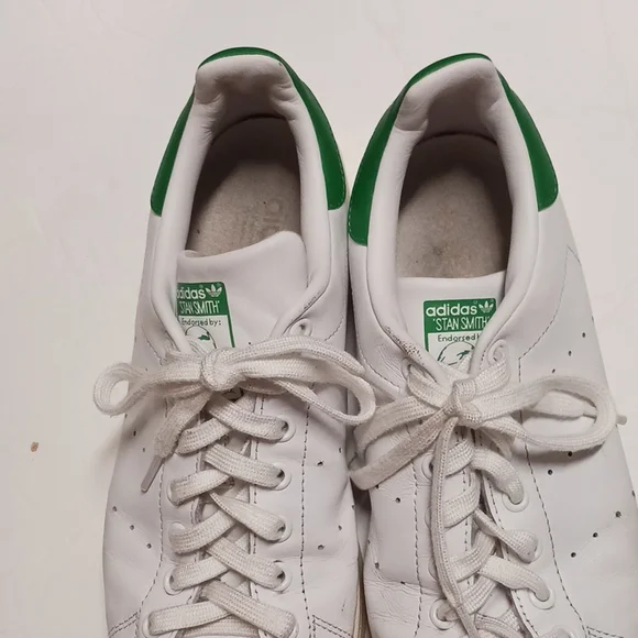 Adidas Originals Stan Smith Shoes Sneakers White Green M20324 Men's Size 10,2015 - Picture 3 of 8